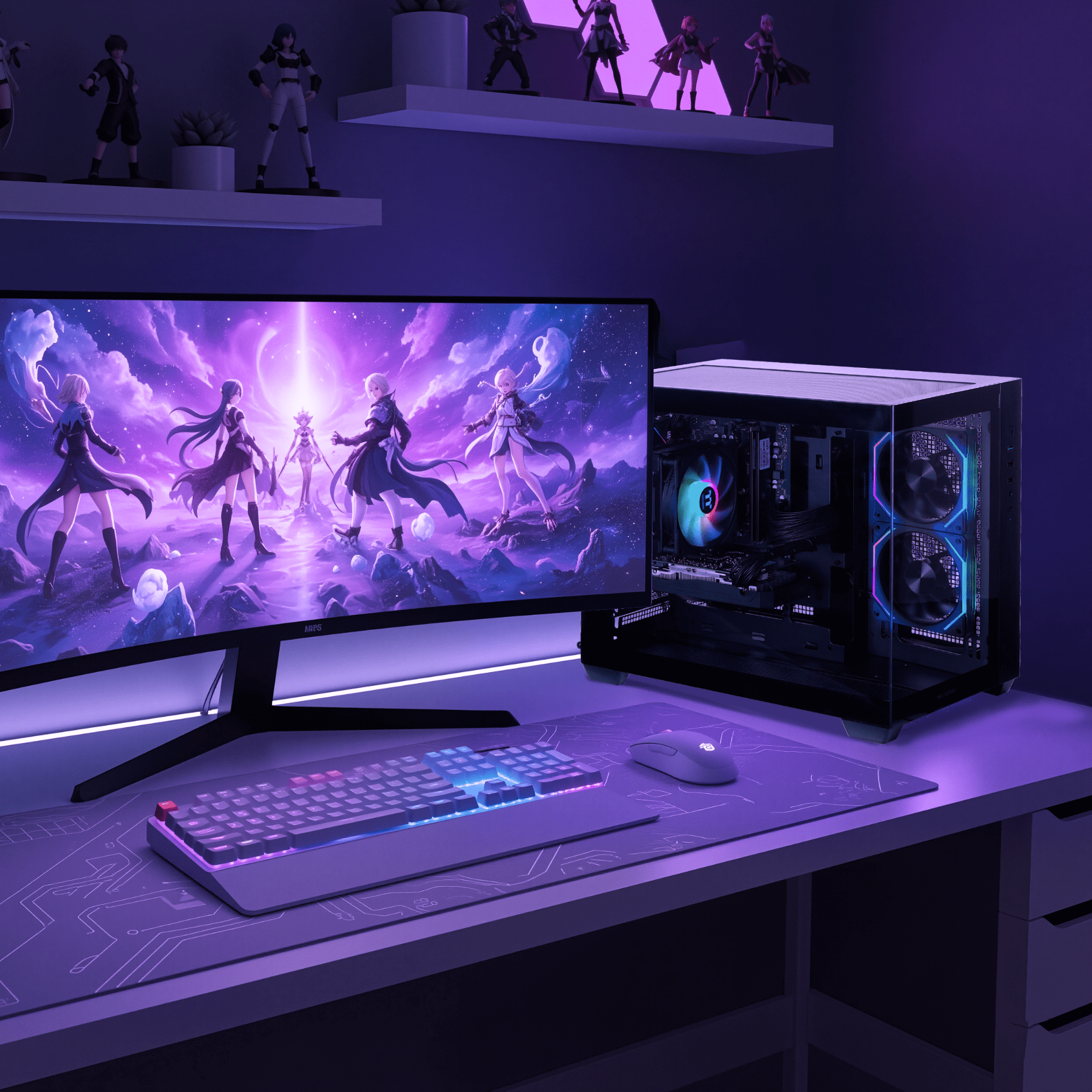 Mloong Gaming PC Desktops AMD Ryzen5 5500, Radeon RX 6500XT 4GB, 1TB SSD, 16GB RAM, 650W, Win11, Wifi, PC Gaming