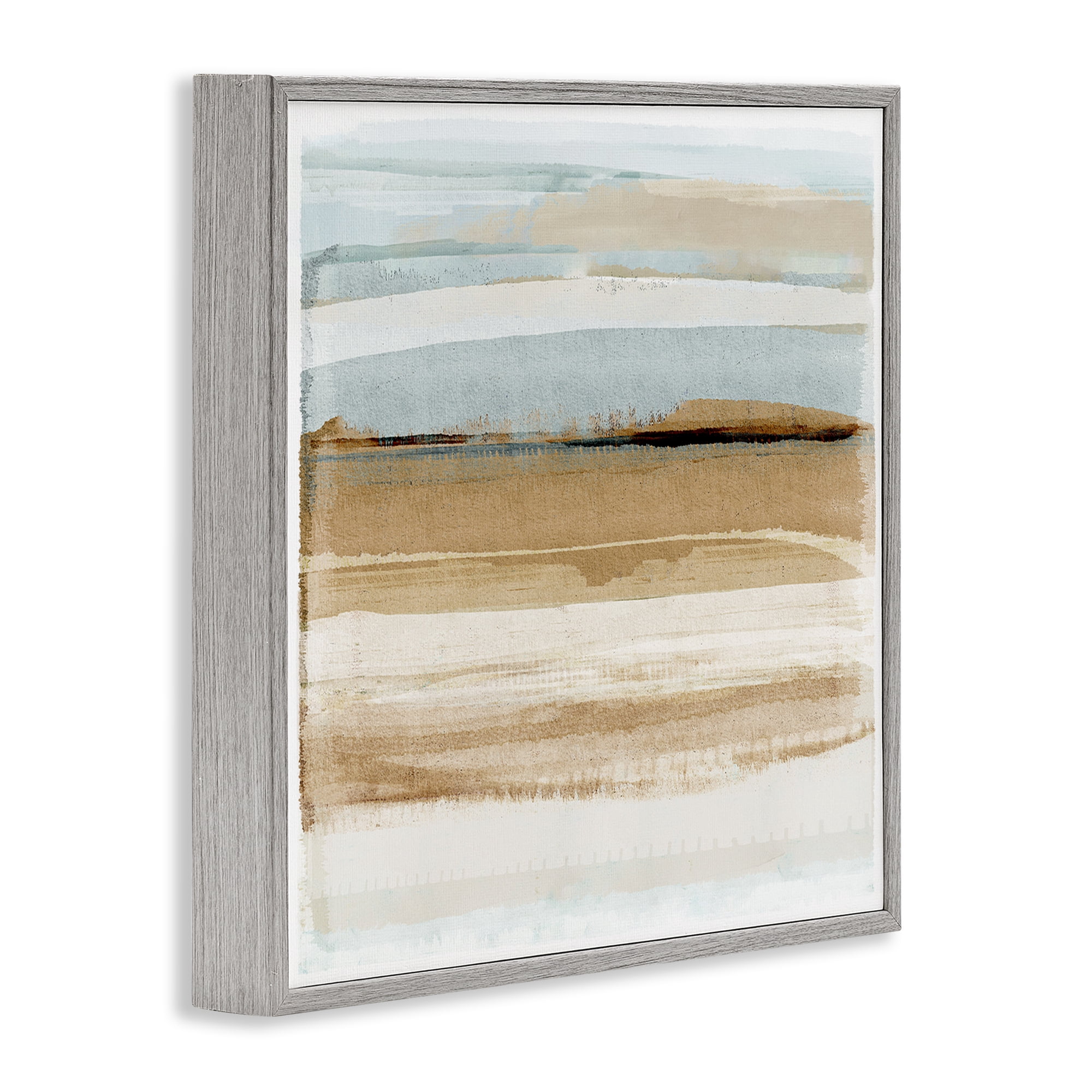 Stupell Industries Winter Sands Abstraction Abstract Painting Gray Framed Art Print Wall Art, 24 x 24