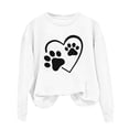 thumbnail image 2 of Womens Sweatshirts Fashion Dog Paw Element Print Hoodless Sweatshirt Fall Winter Long Sleeved Sweat Shirt Pullover Tops, 2 of 3