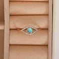thumbnail image 5 of Turquoise and Diamond Evil Eye Gamstone Ring, Alternate Ring, Dalicate Handmade Jewelry, 925 Starling Silver Rings, Bridesmaid Gift Women, Anniversary Gift Jewelry,, 5 of 5