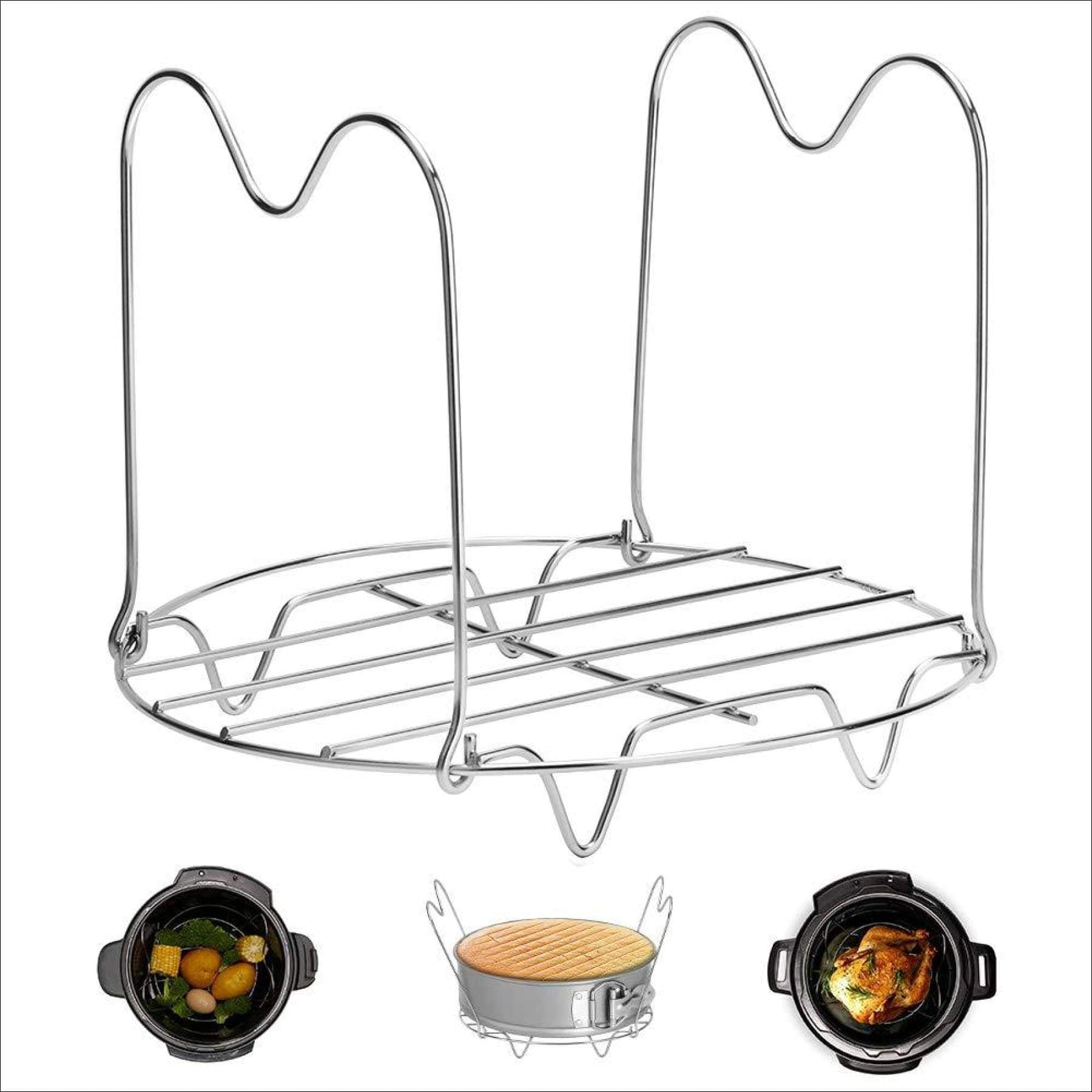 Stainless Steel Steaming Rack Trivet Stand for Pressure Cooker HapWay Egg Steamer Rack Trivet with Heat Resistant Silicone Handles Compatible with Instant Pot 6 & 8 qt Accessories
