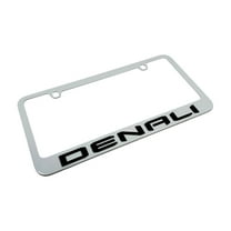 GMC Denali White Zinc Metal License Plate Frame Official Licensed