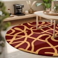 thumbnail image 3 of Round Rugs 5Ft, Abstract Boho Round Area Rug Washable Indoor Throw Carpet, Middle Century Rustic Orange Red Texture Soft Non Slip Circle Rug for Cabinet Bathroom Home Decor Aesthetic, 3 of 8