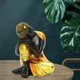 thumbnail image 5 of Buddha Sitting Sleeping Statue Meditating Small 9cm Decorative Figurine Feng Shui Office Tabletop Ornament , Face to the right, 5 of 9