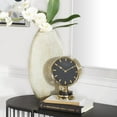 thumbnail image 2 of DecMode 9" Gold Stainless Steel Metal Clock with Black Face, 2 of 8