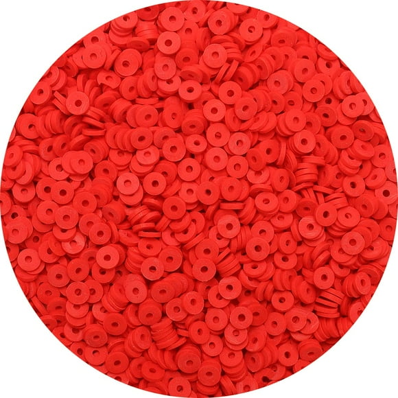 IOOLEEM 2000+pcs Red Clay Beads Polymer Clay Beads for Bracelets Making Clay Beads for Jewelry Making Clay Beads for Crafts Bracelet Beads.