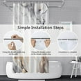 thumbnail image 5 of Marble Shower Curtain 65x72 inches for Bathroom Abstract White Ink Watercolor Bathtub Room Partition Hotel Decoration Modern Grey Waterproof Fabric Shower Curtains Set with Hooks, 5 of 6