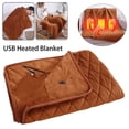 thumbnail image 2 of Manta eléctrica calentada para invierno, manta grande y cálida, usable, 5V, alimentada por USB, bancos de energía, calentador de cama, lavable, 2 of 4