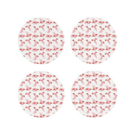 

Leather Coasters Set of 4 - Cartoon Cute Axolotl Pink_B Lightweight Non-Slip Drink Coasters for Desk Anti-Scalding Desk Cup Coasters for Office Table Decor Round Shape