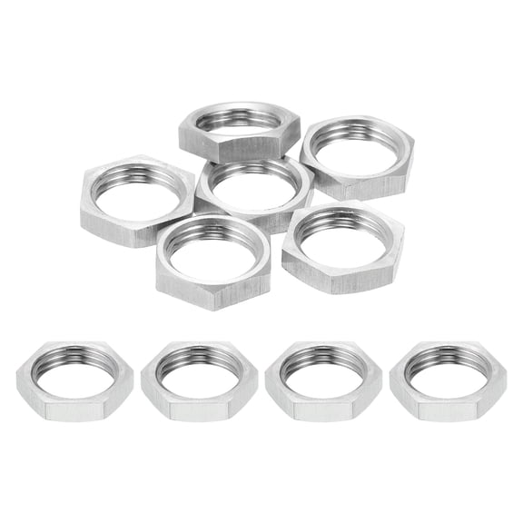 Uxcell M14x1.25x4mm Hex Nuts, 10Pcs 304 Stainless Steel Metric Fine Thread Hexagon Thin Lock Nuts Fasteners for Machinery Manufacturing, Industrial Use, 17mm Width