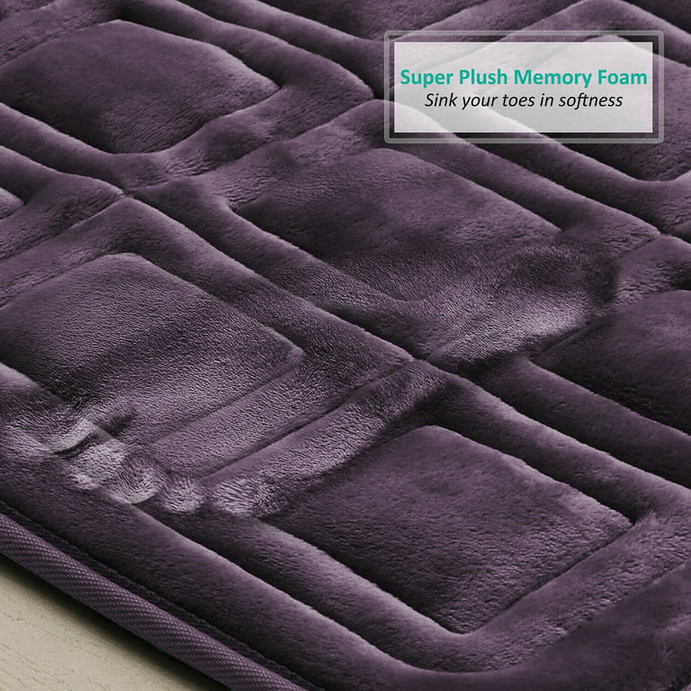 Velvet Memory Foam Bathroom Rugs Ultra Soft Bath Mat Rug Non Slip Waffle  Design