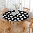 thumbnail image 3 of Black Halloween White Ghosts Round Fitted Tablecloth with Elastic Edge,Dining Table Cover Waterproof,Outdoor Round Tablecloth for Camping,Dining,Indoor and Outdoor, 3 of 7