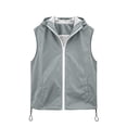 thumbnail image 6 of AHTJRT Hooded Vest for Boys Girls Sleeveless Zip-Up Lightweight Breathable Vests Summer Outdoor Sun Protection Tops with Pockets Gray 7-8 Years, 6 of 10