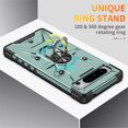 thumbnail image 5 of Nalacover Rugged Case for Google Pixel 8 with Rotated Ring Holder Kickstand Magnetic Car Mount Case, Heavy Duty Hybrid PC + TPU Military Grade Shockproof Non-Slip Cover, Darkgreen, 5 of 9