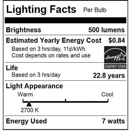 - Sunlite ETC/LED/7W/E26/CL/D/ES/27K LED 7W (60W Replacement) Torpedo Tip Clear Chandelier Light Bulbs, Medium (E26) Base, 2700K Warm White