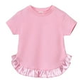 thumbnail image 3 of BULLPIANO Toddler Baby Girl Summer Clothes Ruffles Short Sleeves T-Shirt Tops Drawstring Shorts Cute Girl Summer Outfit, 3 of 9