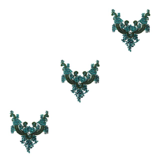 Wweixi Fine Workmanship Applique Sew On Beads Trim Patches For Beautiful And Fashionable Designs Acrylic Durable For Long Time white 3Set