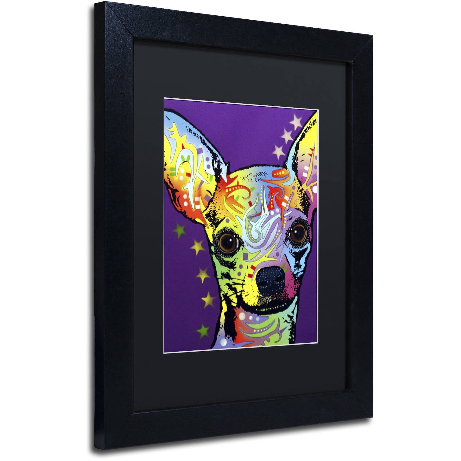 Trademark Fine Art "Chihuahua II" Canvas Art by Dean Russo, Black Matte, Black Frame
