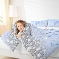 thumbnail image 3 of Erosebridal Blue Sparkle Sequins Print Full Size Comforter Sets for Girls, Monogrammed W Bedding Sets, Colorful Stars Reversible 3-Piece, 1 Comforter and 2 Pillowcases, 3 of 6