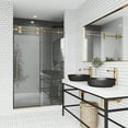 thumbnail image 3 of VIGO Elan 60 to 64 in. W x 74 in. H Sliding Frameless Shower Door in Matte Brushed Gold with 3/8 in. (10mm) Clear Glass, 3 of 15