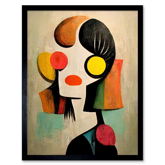 Minimalist Abstract Pop Art Portrait Art Print Framed Poster Wall Decor 12x16 inch