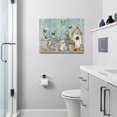 thumbnail image 5 of Farmhouse Bathroom Wall Art Teal Floral Flower Butterfly Bathroom Pictures Farmhouse Bathroom Wall Decor Rustic Bathroom Canvas Painting Framed Artwork for Kitchen Bathroom Bedroom 16"x12", 5 of 6