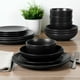 thumbnail image 2 of Juego de vajilla Gibson Home Queenslane, 16 piezas, negro mate, 2 of 7