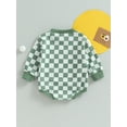 thumbnail image 4 of GXFC Infant Baby Girls Boys Fall Romper Sweatshirt Newborn Long Sleeve Checkerboard Print One Piece Jumpsuit Toddler Autumn Bodysuit Clothes 0-24M, 4 of 8