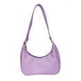 thumbnail image 1 of Retro Women PU Leather Hobos Underarm Bag Small Pure Color Handbag (Purple), 1 of 9