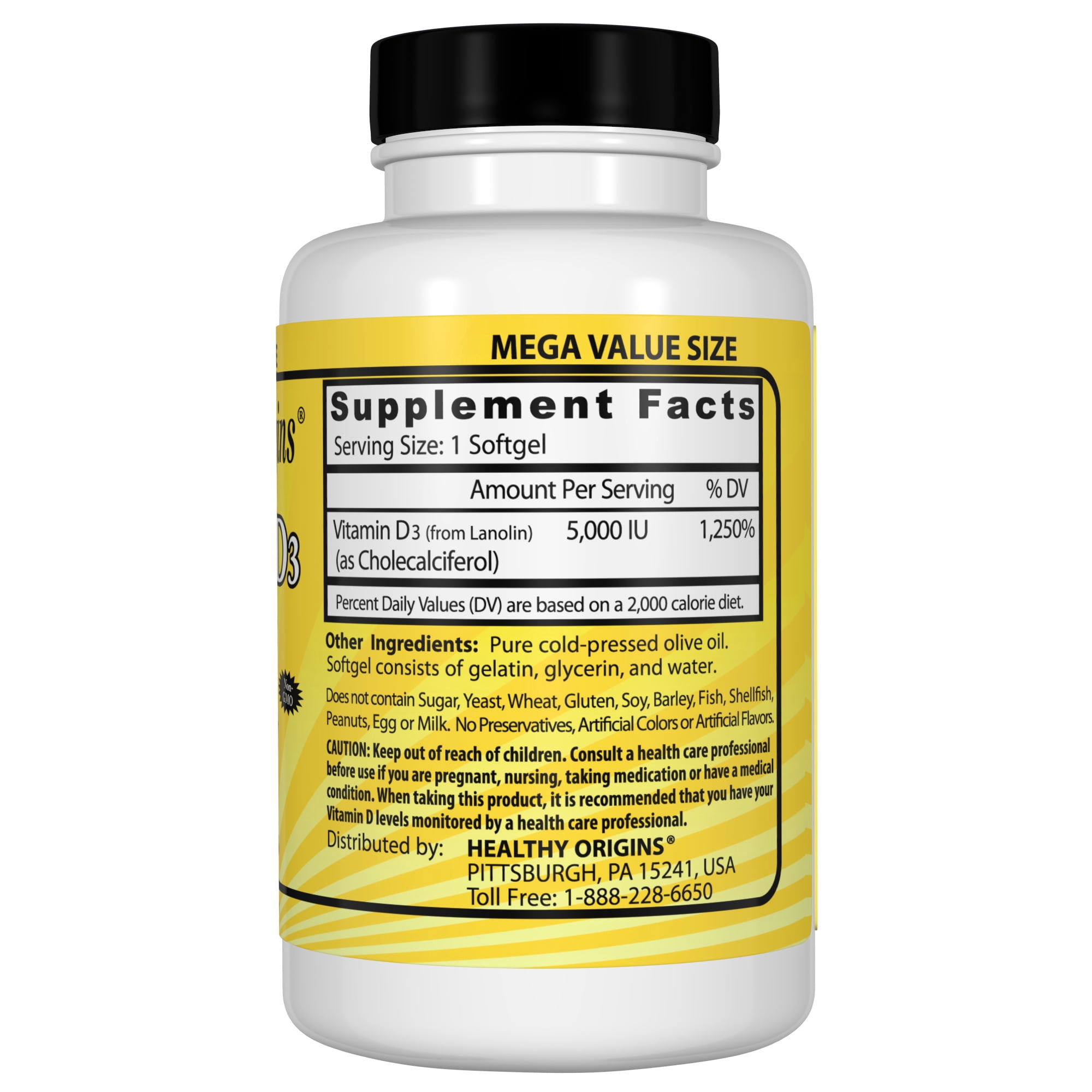 Healthy Origins Vitamin D3 5,000 IU, 540 Softgels