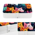 thumbnail image 4 of Cat Elegant PU Leather Earring Organizer Storage Box Decorative Box with Removable Compartment - Portable, 4 of 6