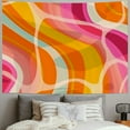 thumbnail image 2 of Chilfamy Boho Swirl Tapestry for Teen Girls Bedroom Aesthetic, Vintage Orange Yellow Abstract 70s 80s Minimalist Simple Tapestries Wall Hanging for College Dorm Home Decor, Cute Blanket, 2 of 6