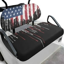 Psesaysky Golf Cart Seat Covers for Ezgo Txt Ordinary Seats, American Flag Paint Print Universal Front Seat Cover Set for Golf Cart Accessories All Seasons Breathable Washable