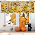 thumbnail image 2 of Rdsfhsp Sunflower Valance Curtain for Kitchen 54" x 18" Hello Shunshine Sunflower Floral Window Valance Rod Pocket Valances for Living Room Bedroom Decor, 2 of 5