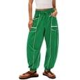 thumbnail image 2 of Barrel Sweatpants Women High Waisted Cinch Bottom Jogger Pants Drawstring High Waist Athletic Baggy Lounge Pant Green XL, 2 of 6