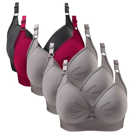 Nursing Bras For Breastfeeding  Thin Laceless Steel Ring Comfortable Breathability Underwear Large Size Brater Buckle Female Bra Deep V Neck Vest Bralette Wireless Seamless Bra