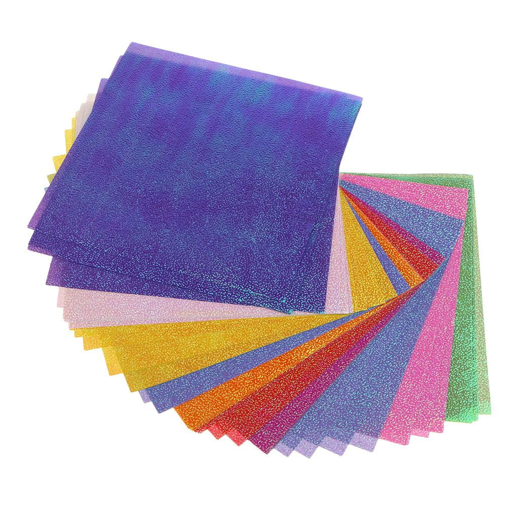 Origami Paper，50pcs Single Glitter Folding Solid Color Papers For Kids  Handmade DIY Scrapbooking Glitter Cardstock Paper Sparkle Card Stock Thick