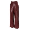 thumbnail image 5 of Women Wide-leg Pants Women's Wide-leg Flared Pants High Waist Elastic Streetwear Solid Color Trousers High-waisted Flared Pants, 5 of 8
