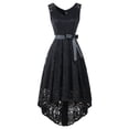 thumbnail image 3 of Elegant Plus Size Party Dress For Women V Neck Sleeveless Lace High Waist Formal Evening Gown, 3 of 8