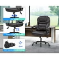 thumbnail image 5 of Big and Tall Executive Chair 500 Lbs Capacity PU Leather Boss Office Desk Chair Heavy Duty High Back Computer Chair Thick Sponge Office Chair with 360° Quiet Swivel Wheels, Brown, 5 of 7