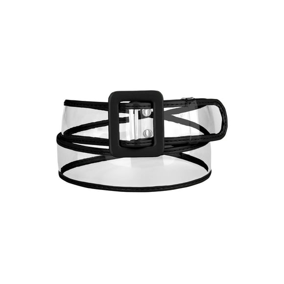 Cinturones de Cintura Transparentes para Mujeres INSPIRE CHIC, Cinturón Delgado de Talla Grande para Jeans, Vestidos, Abrigos hasta 114cm/44.88" Negro