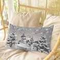 thumbnail image 4 of Grey Christmas Pillow Covers, Linen Long Throw Pillow Case, Snowman Winter Snowflake Xmas Tree Holiday Pillow Protector Decorative Cushion Cover for Living Room/Bedroom 24" x 36", 4 of 8