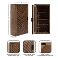 thumbnail image 5 of Kate and Laurel Mezzeta Decorative Modern One-Door Floating Bathroom Cabinet, 15 x 7 x 28, Brown, Decorative Over Toilet Storage Cabinet Made from Solid Mango Wood with Slatted Chevron Design, 5 of 9