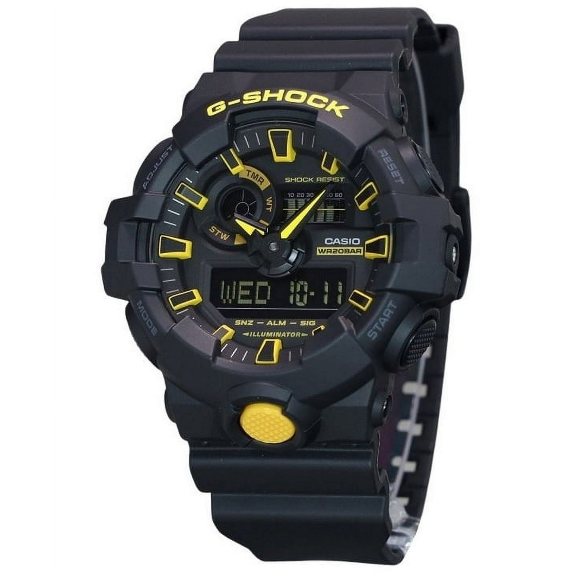 Casio G Shock Caution Yellow Analog Digital Resin Strap Black Dial Quartz GA 700CY 1A 200M Men s Watch Walmart