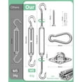 thumbnail image 4 of Sun Shade Sail Hardware Kit: Triangle Rectangle Shade Sail Hardware Kit Heavy Duty, M6 Turnbuckles for Shade Sail Pad Eye Sun Shade Hooks, Garden Sun Shade Sail Canopy Hardware Installation Kit B, 4 of 5
