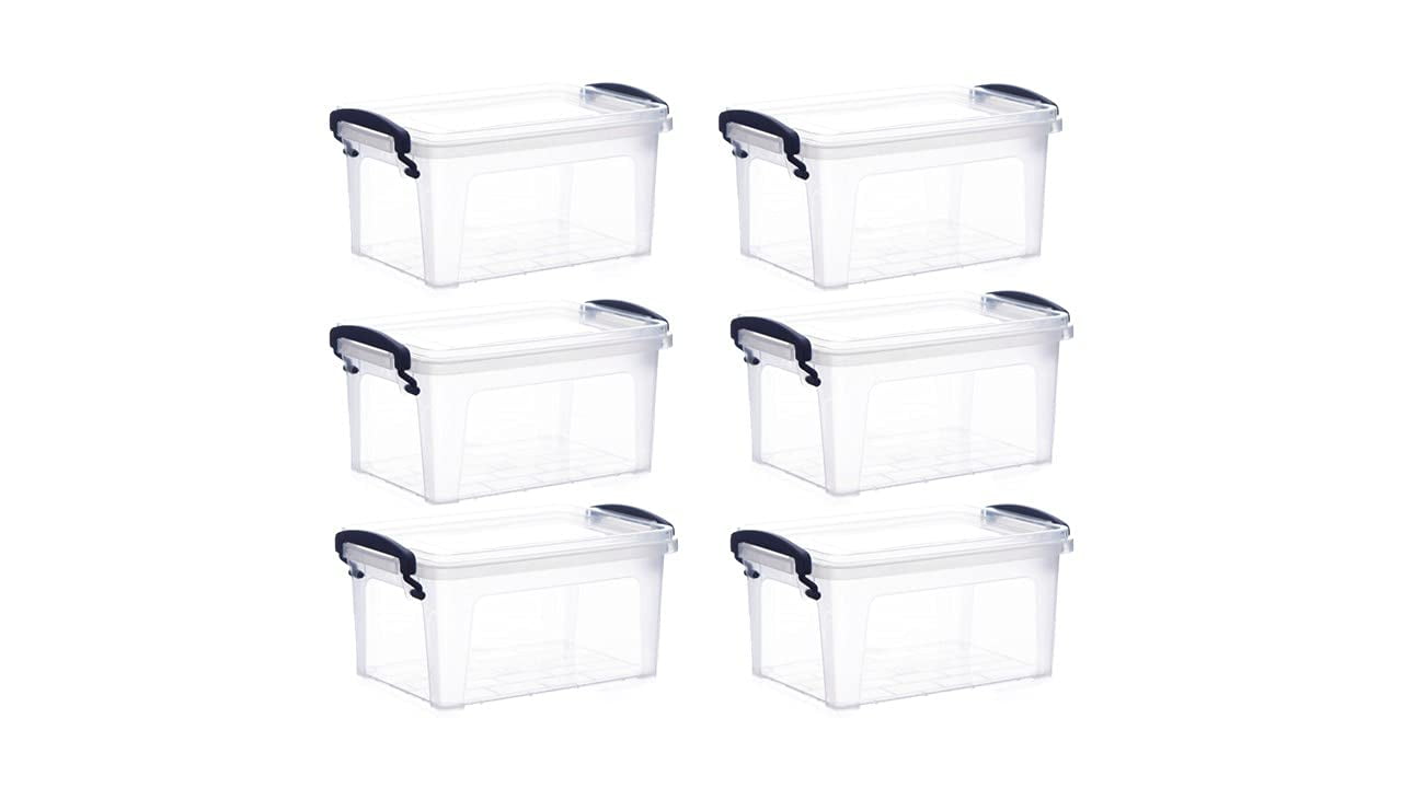 Superio Clear Storage Bins with Lid, 1.75 Qt. (6 Pack) Stackable