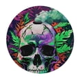 thumbnail image 4 of Orinice Skull Smokestack Leaves Round Table Cover Stain Resistant Washable Indoor Outdoor Tablecloth Kitchen Dining Wedding Parties Picnic Farmhouse 100% Polyester Fiber 31-35, 4 of 8