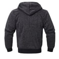thumbnail image 3 of Sudadera con capucha de forro polar pesado Marled de talla grande S-5XL para hombre, chaqueta de invierno de manga larga con forro Sherpa y cremallera completa (Carbón XL), 3 of 5