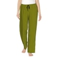 thumbnail image 2 of Picia Olive Womens Soft Woven Cotton Elastic Waistband Sleep Pajama Pant Lounge Sleep Pant With Pockets And Drawstring-, 2 of 9