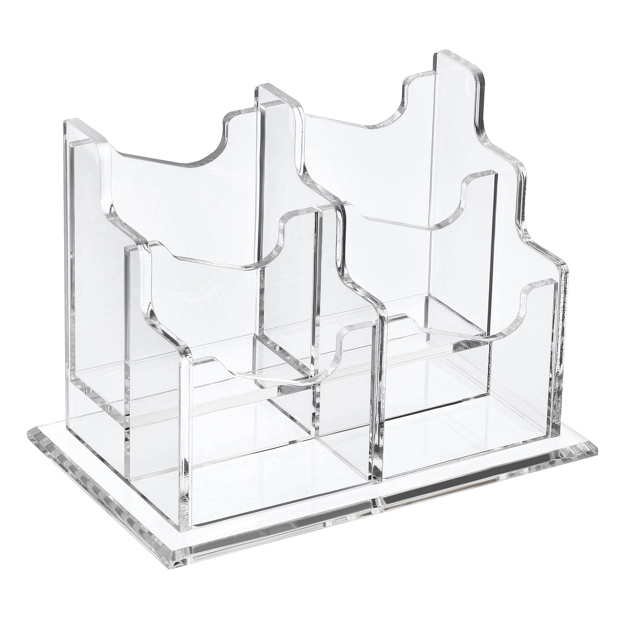 Uxcell Business Card Holder Acrylic Vertical 4 Slots Desktop Card